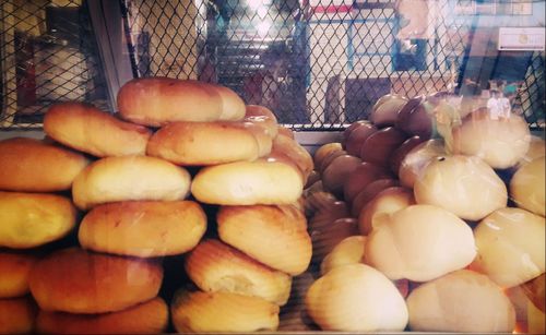 Close-up of pumpkins for sale at market stall