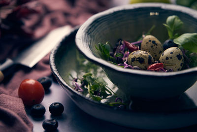 Close-up of food in bowl on table