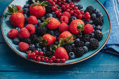 Close-up of strawberries in bowl