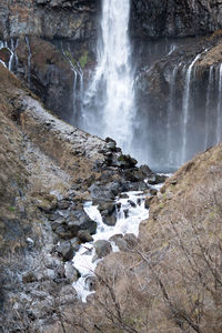 Scenic view of waterfall