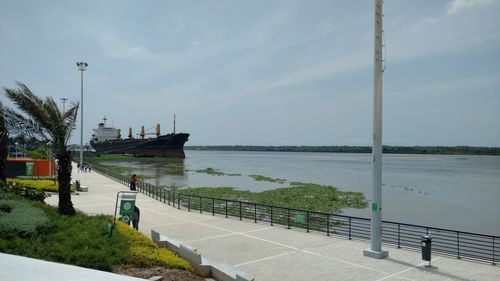 Scenic view of river against sky