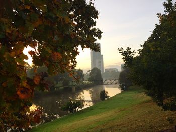 View of monument and trees against sky