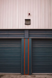 Closed shutter of building