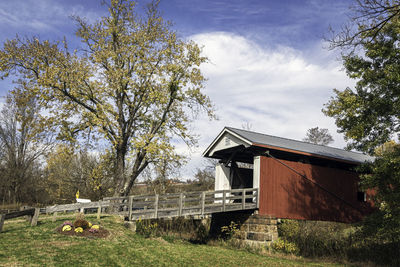 Rinard covered bridge over little muskingum river, built in 1876 -restored after 2004 flood. 