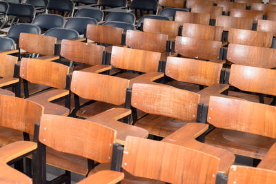 Full frame shot of empty chairs