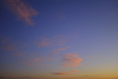 Low angle view of sky during sunset