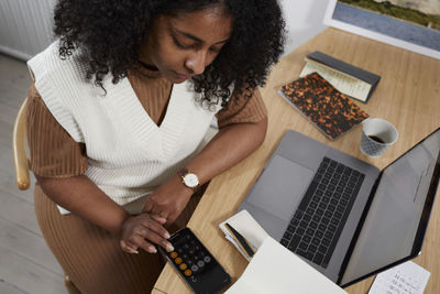 Woman working from home