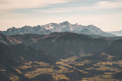 Scenic view of mountains against sky