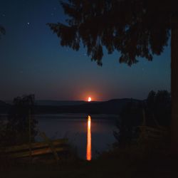 Sunset over calm lake