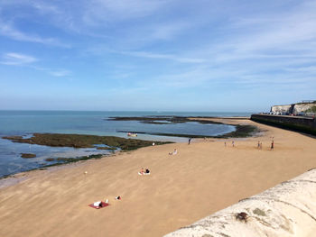 High angle view of beach against sky