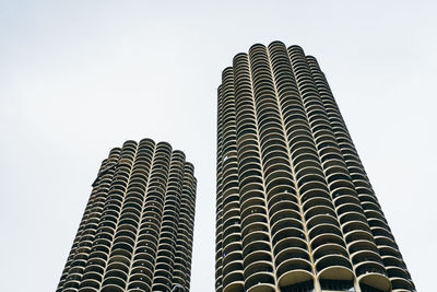 Low angle view of modern building against clear sky