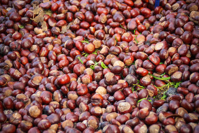 Full frame shot of chestnuts at market