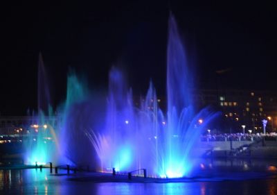View of fountain at night