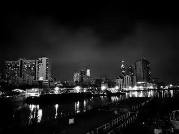 Illuminated city at night