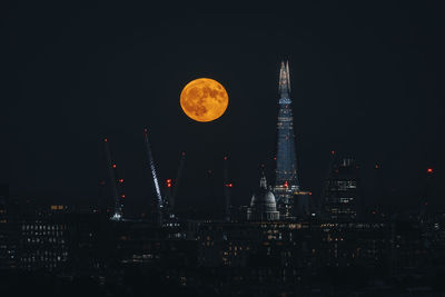 Illuminated city at night