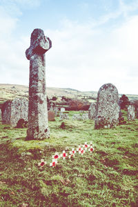 View of cemetery against sky