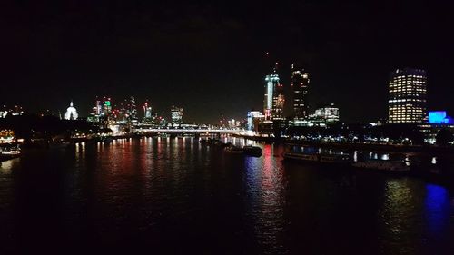 City lit up at night