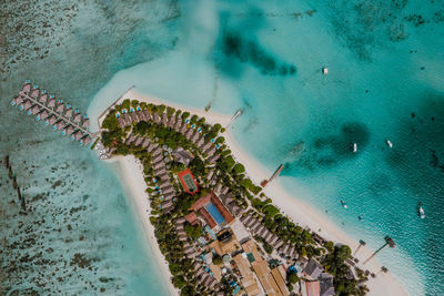 Aerial view of sea against sky