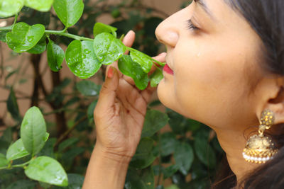 Close-up of woman holding ice cream