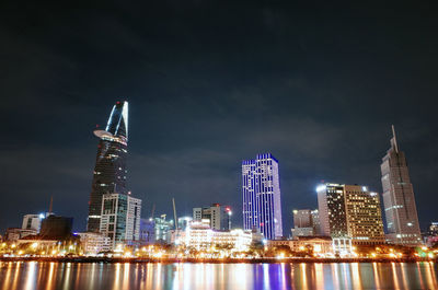 City lit up at night