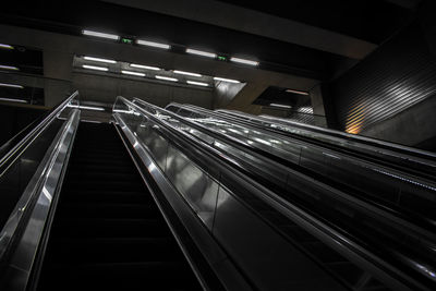 Low angle view of escalator