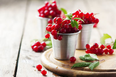 Close-up of strawberries on table