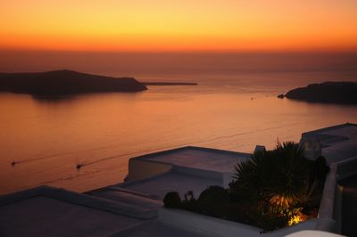 Scenic view of sea at sunset