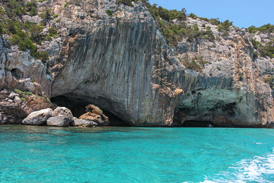 Rock formation in sea