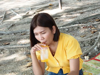 Young woman looking at camera