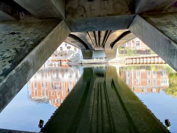 Arch bridge over river