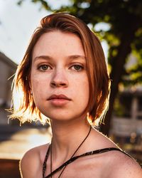 Close-up portrait of teenage girl