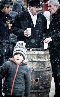 People standing in snow