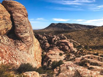 Scenic view of rock formation against sky