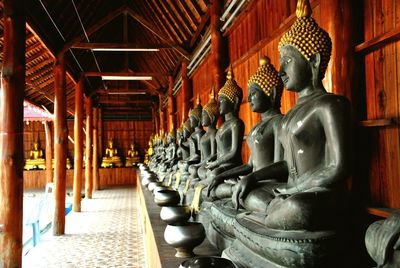 Statue of buddha in temple building