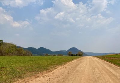 A farm field in state of mato grosso do sul, ms  brazil. brazilian serrado biome.