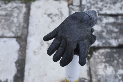 Close-up of glove outdoors