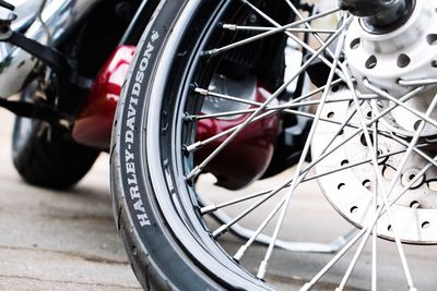 Close-up of bicycle wheel