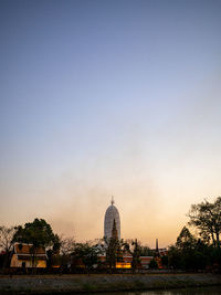 Ayutthaya view of building against sky during sunset