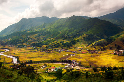 Scenic view of mountains against sky