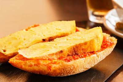 Close-up of bread on table