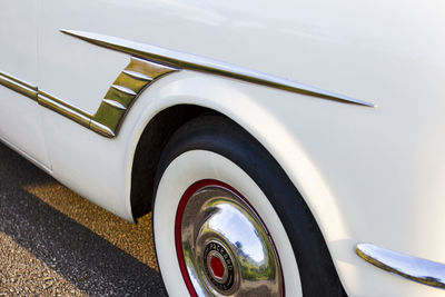 High angle view of car on road
