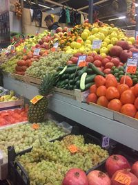 Vegetables for sale at market stall