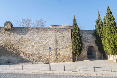 Low angle view of building against clear sky