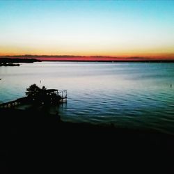 Scenic view of sea at sunset