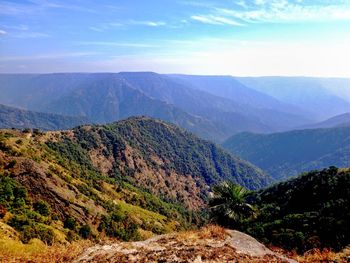 Scenic view of mountains against sky