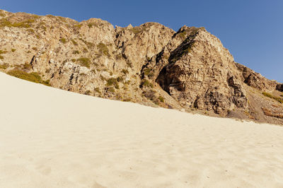 Rock formations in desert against sky