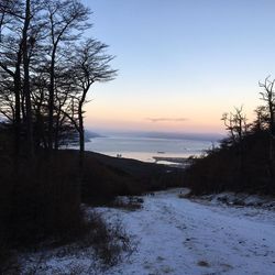 Scenic view of sea at sunset