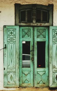 Closed door of old building