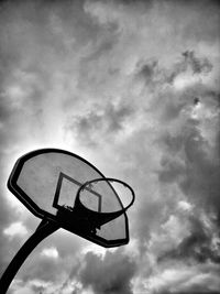 Low angle view of basketball hoop