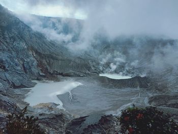 Aerial view of volcanic landscape